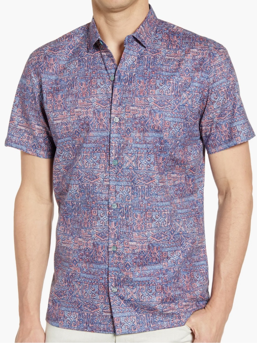 Tori Richard Maze Runner Geometric Cotton Regular Fit Sport Shirt